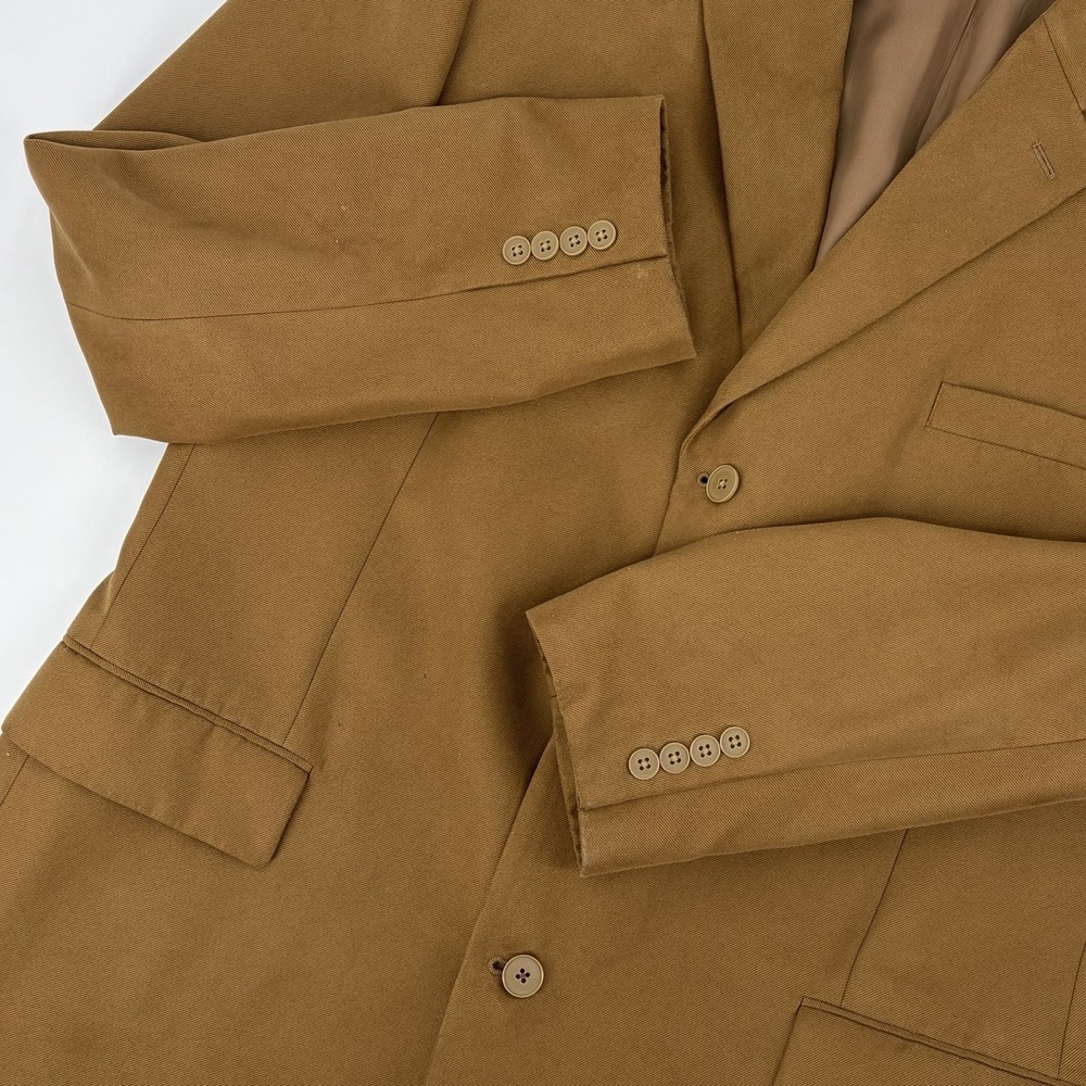 Alfani for Macy's Men's Sz 48L Jacket Sport Coat Micro Suede Camel Tan Plush - Picture 5 of 7
